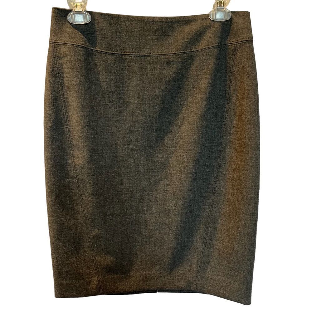 Loft Women's Pencil Skirt Gray Knee Length Size 4 Lined